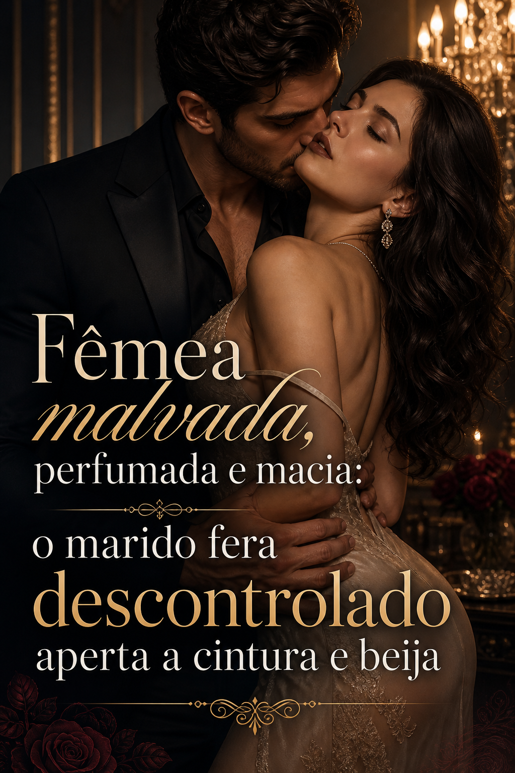 Fêmea malvada, perfumada e macia: o marido fera descontrolado aperta a cintura e beija
